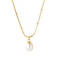 Fresh water pearl gold necklace