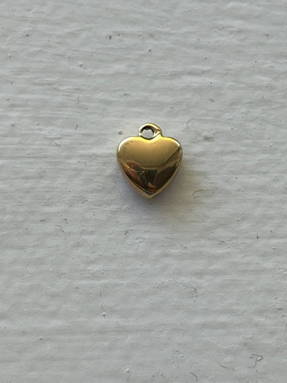 Tiny puff peach heart charm pendant