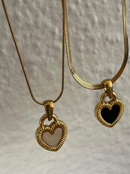 Yin yang black and white heart charms