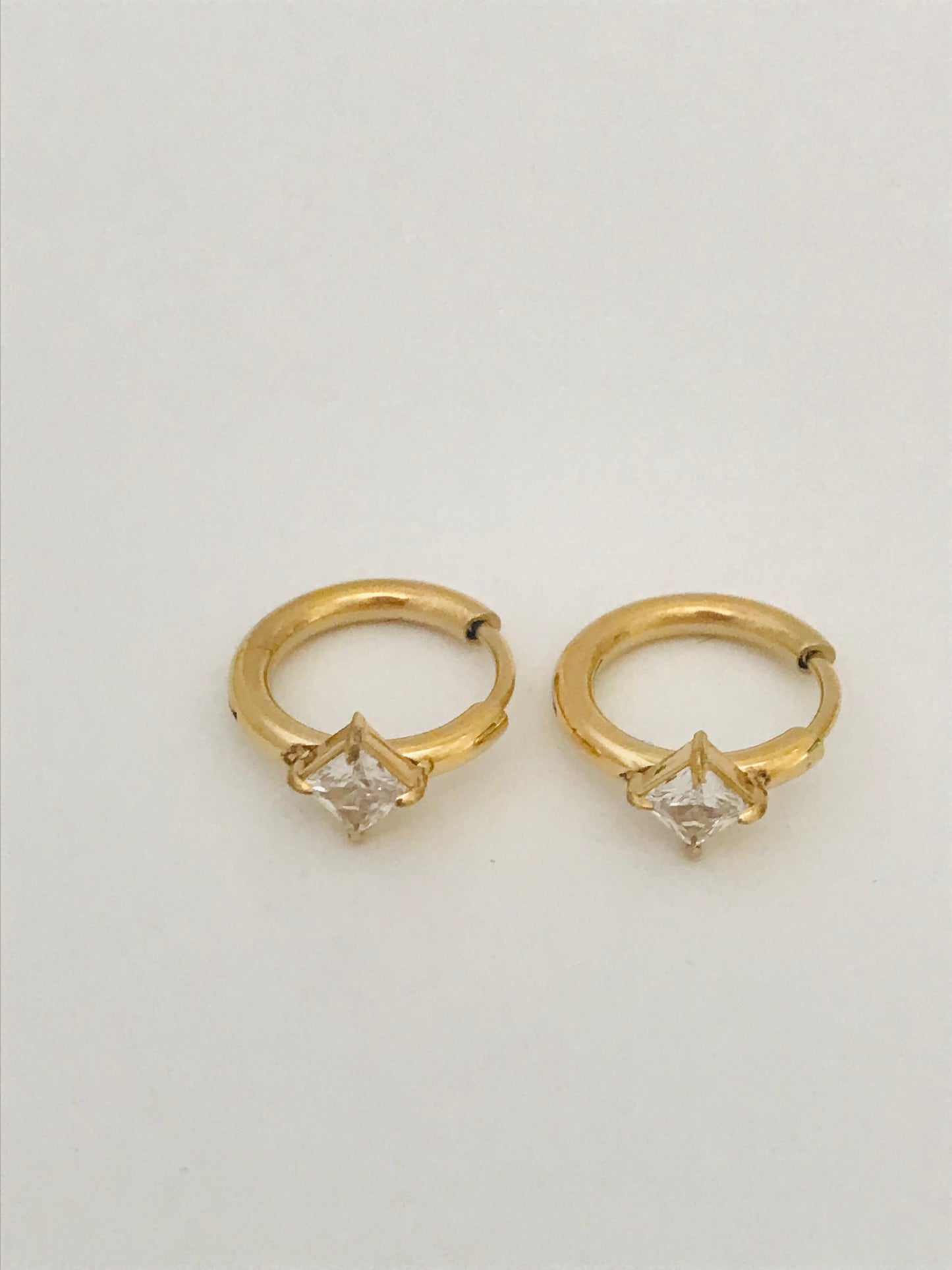 Daphne diamante gold huggie hoop earrings