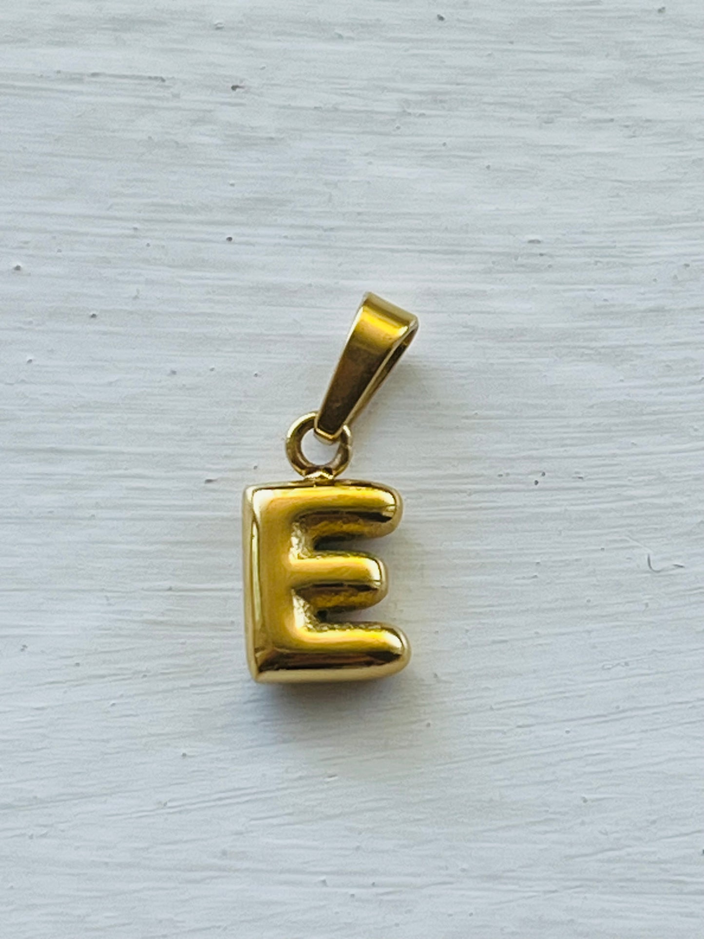 Bubble alphabet letter initial charm pendants