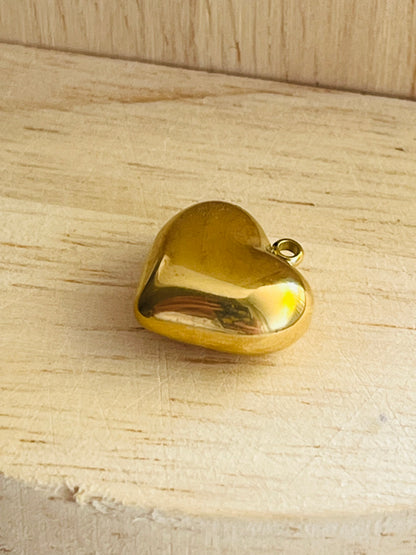 Puffy peach heart charm pendant