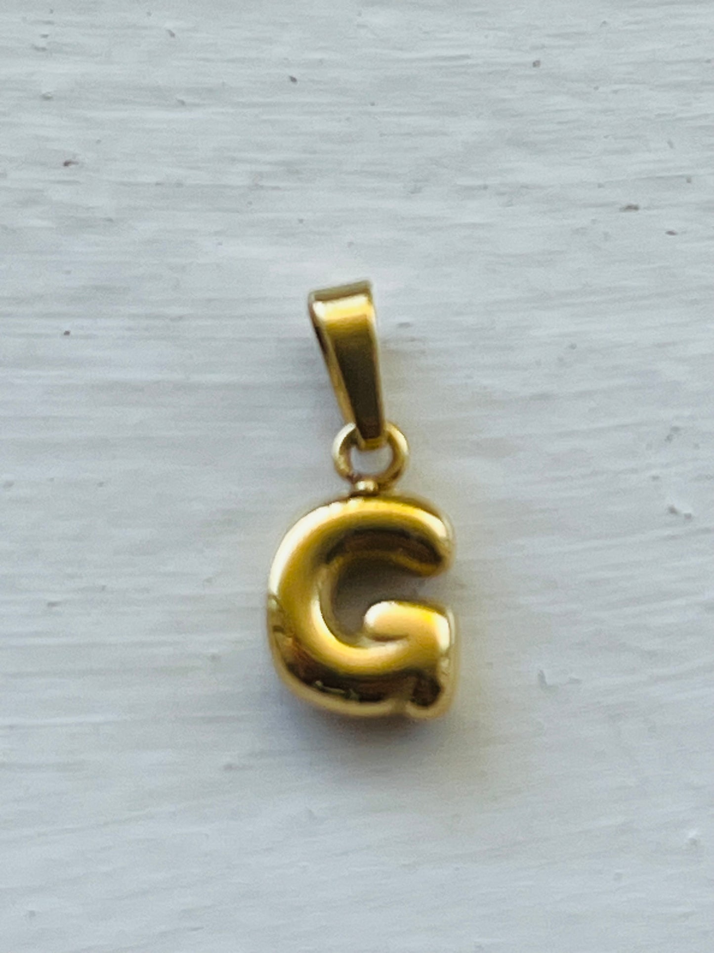 Bubble alphabet letter initial charm pendants
