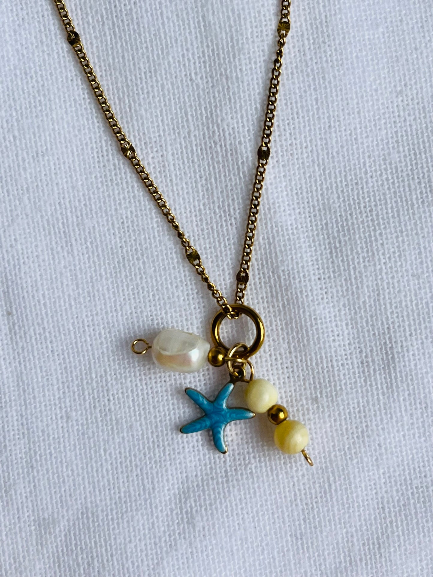 Coastal cluster charm necklace
