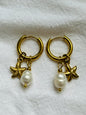 Pure Shores Starfish Pearl charm earrings