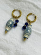 Blue notes ceramic mini vase charm earrings