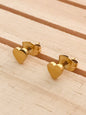 Heart shaped gold stud earrings