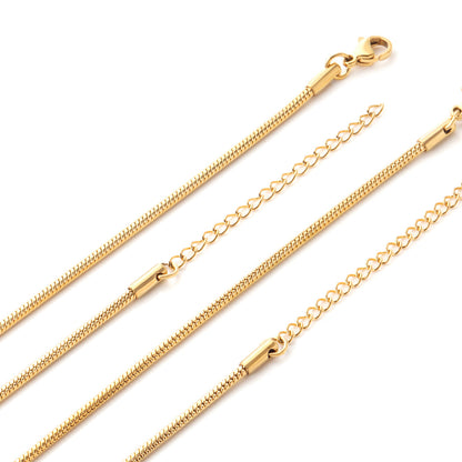 Alexis round snake 1 mm basic chain gold necklace