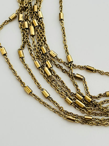 Demi tube chain gold necklace