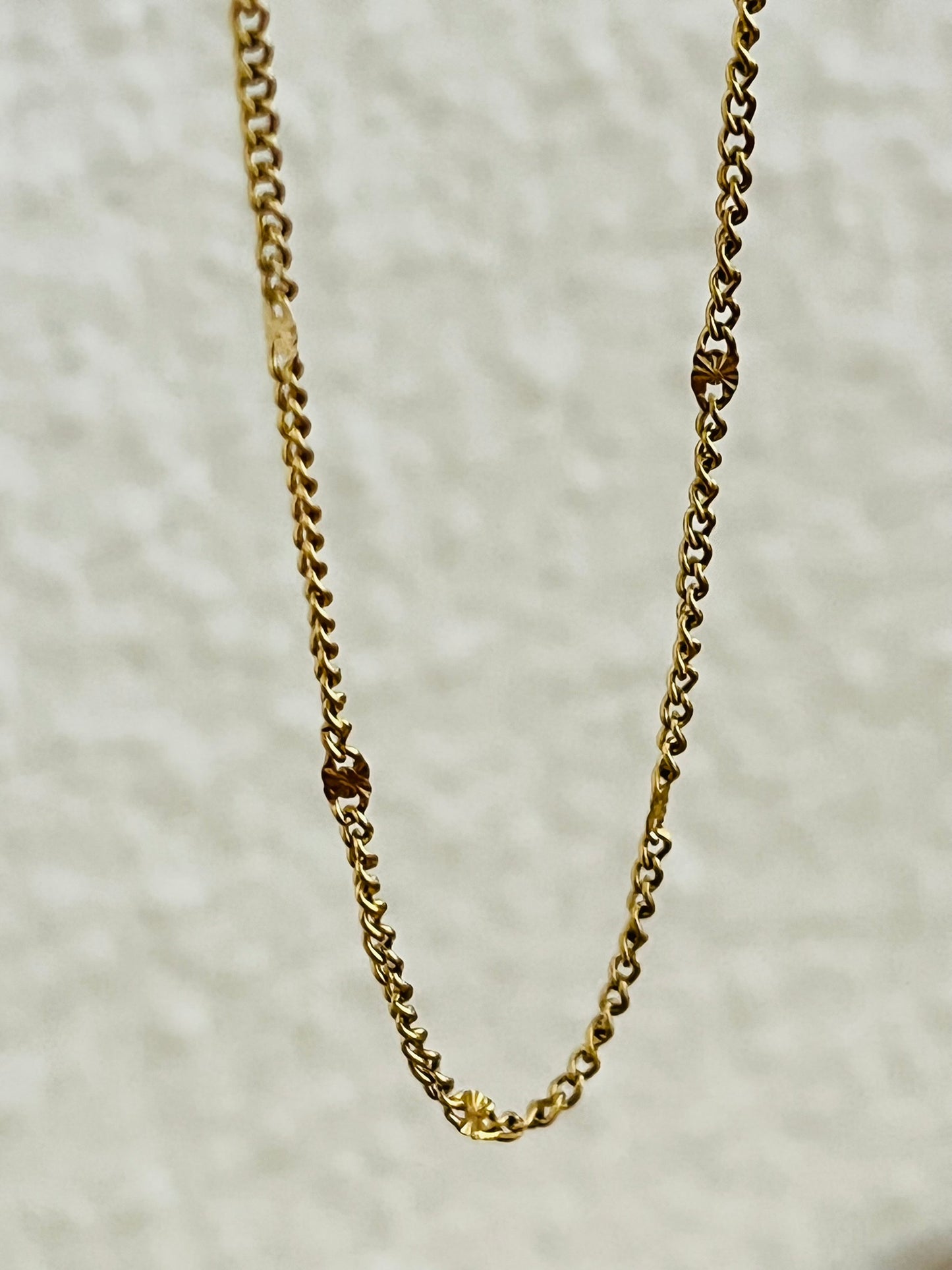 Logan stamped flat chain gold necklace