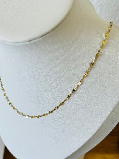 Lipsy dainty chain shimmer gold necklace