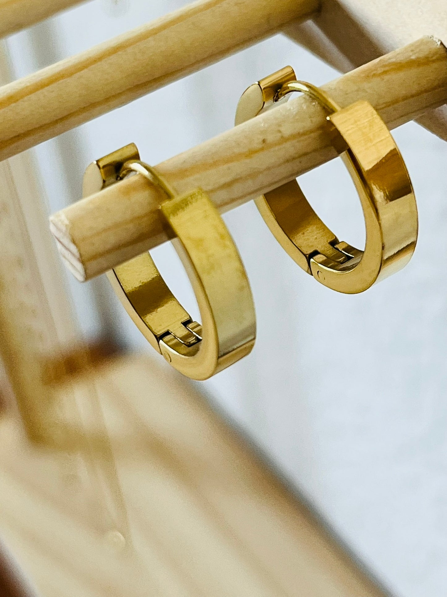 Brooklyn medium gold hoop earrings Waterproof and Tarnish proof