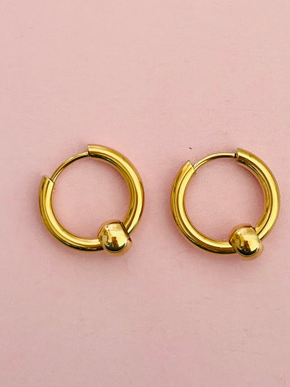 Lola gold hoop ball earring