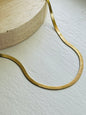 Fox and Rose herringbone snake chain gold necklace
