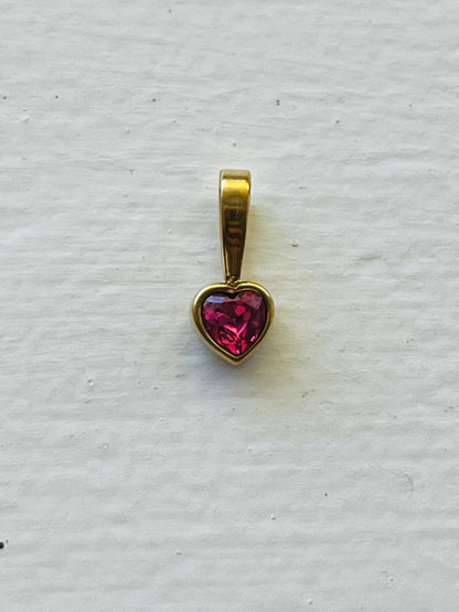 Rose heart charm pendant