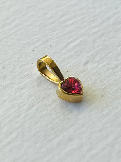 Rose heart charm pendant