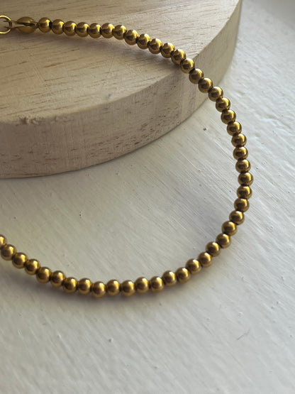 Lana stainless steel beaded gold bracelet