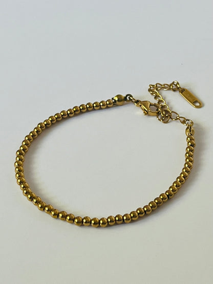 Lana stainless steel beaded gold bracelet