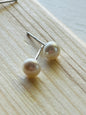 Freshwater pearl and sterling silver stud earrings