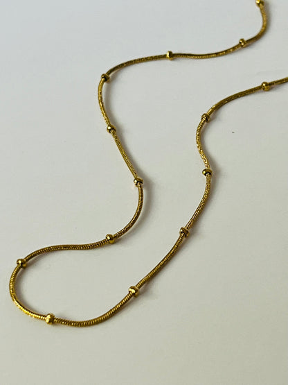 Lexi beaded chain gold necklace