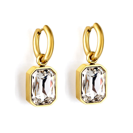 Lydia XL pendant gold hoop earring