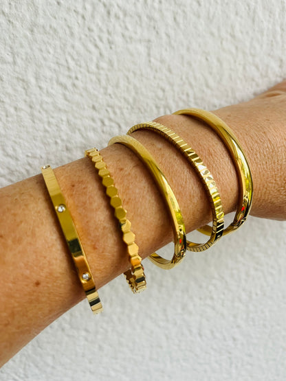 Zoey clip on gold bangles (various styles)