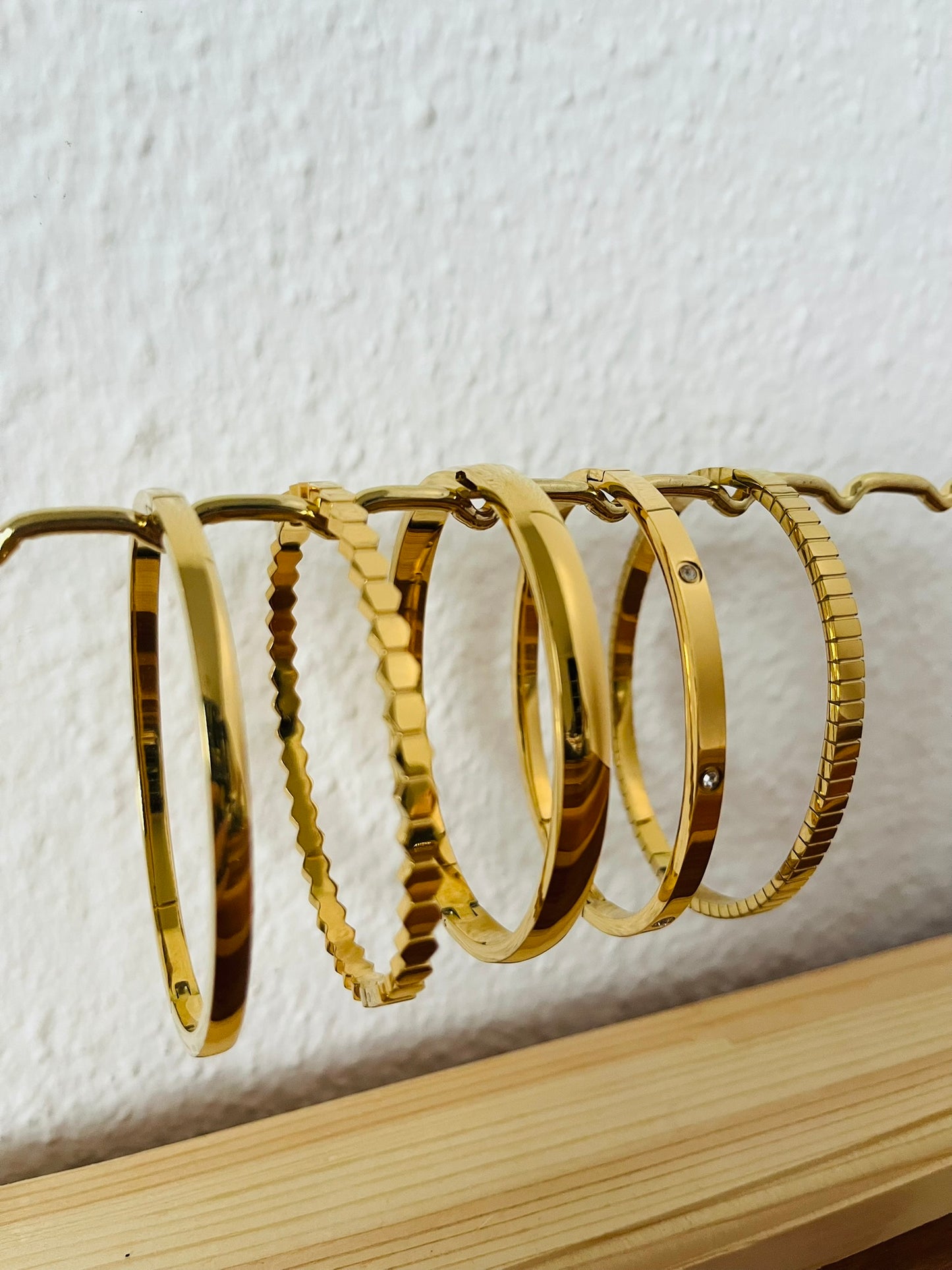 Zoey clip on gold bangles (various styles)