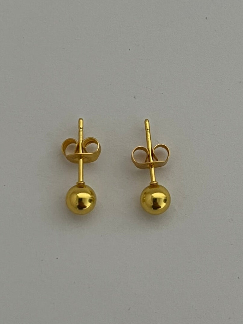 Carly gold ball stud earrings