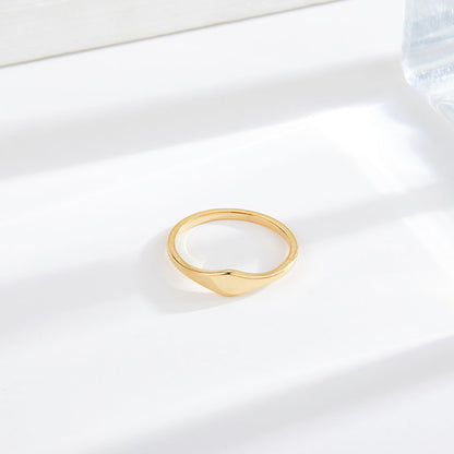 Tina oval gold stainless steel ring