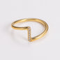 Zina geometric cub zirconia gold stainless steel ring