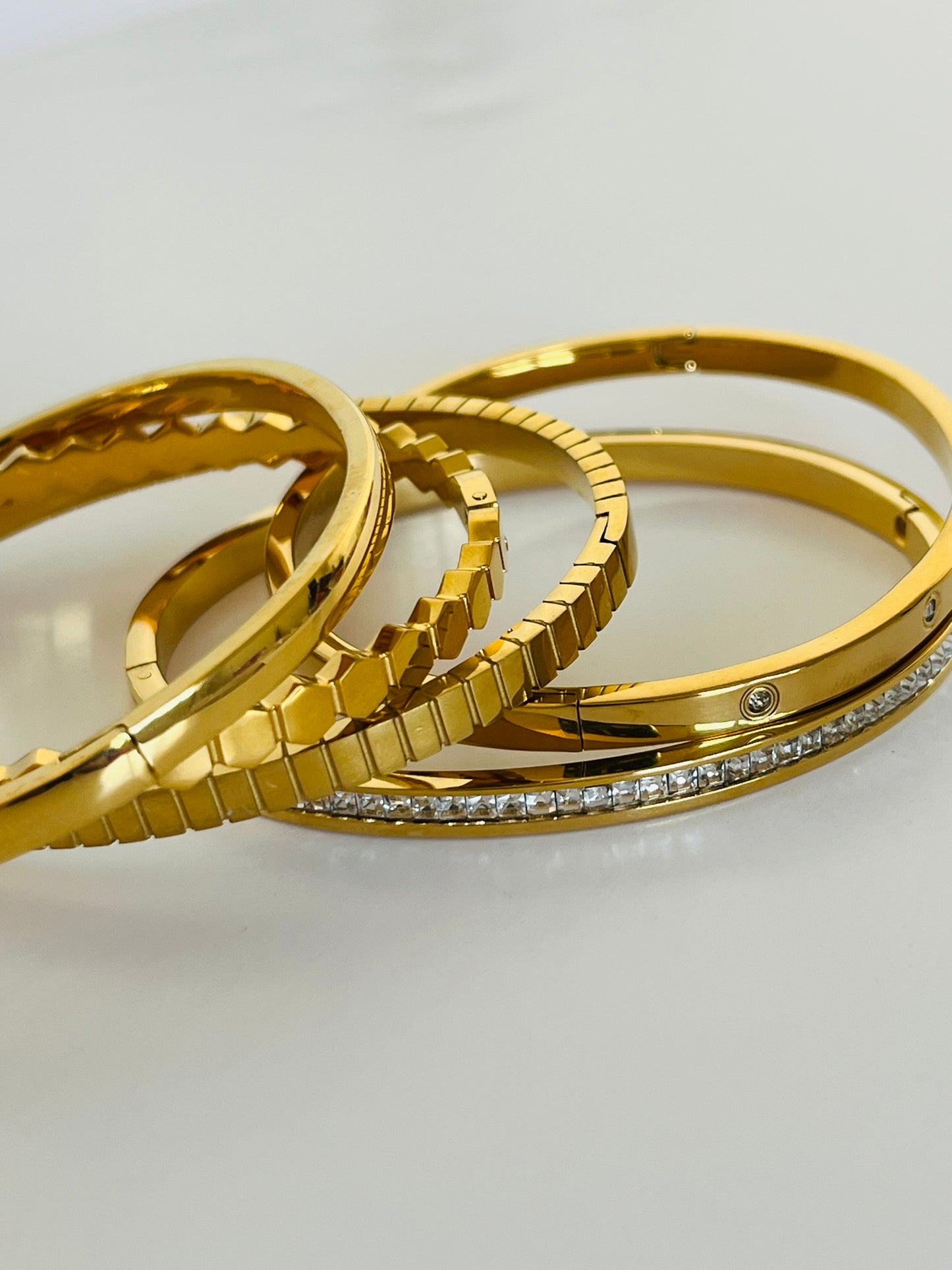 Zoey clip on gold bangles (various styles)