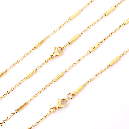 Demi tube chain gold necklace