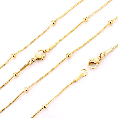 Lexi beaded chain gold necklace