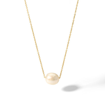 Fresh water pearl gold necklace