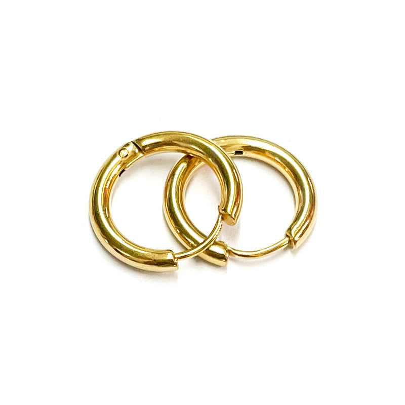 River essential gold hoop sleeper earrings