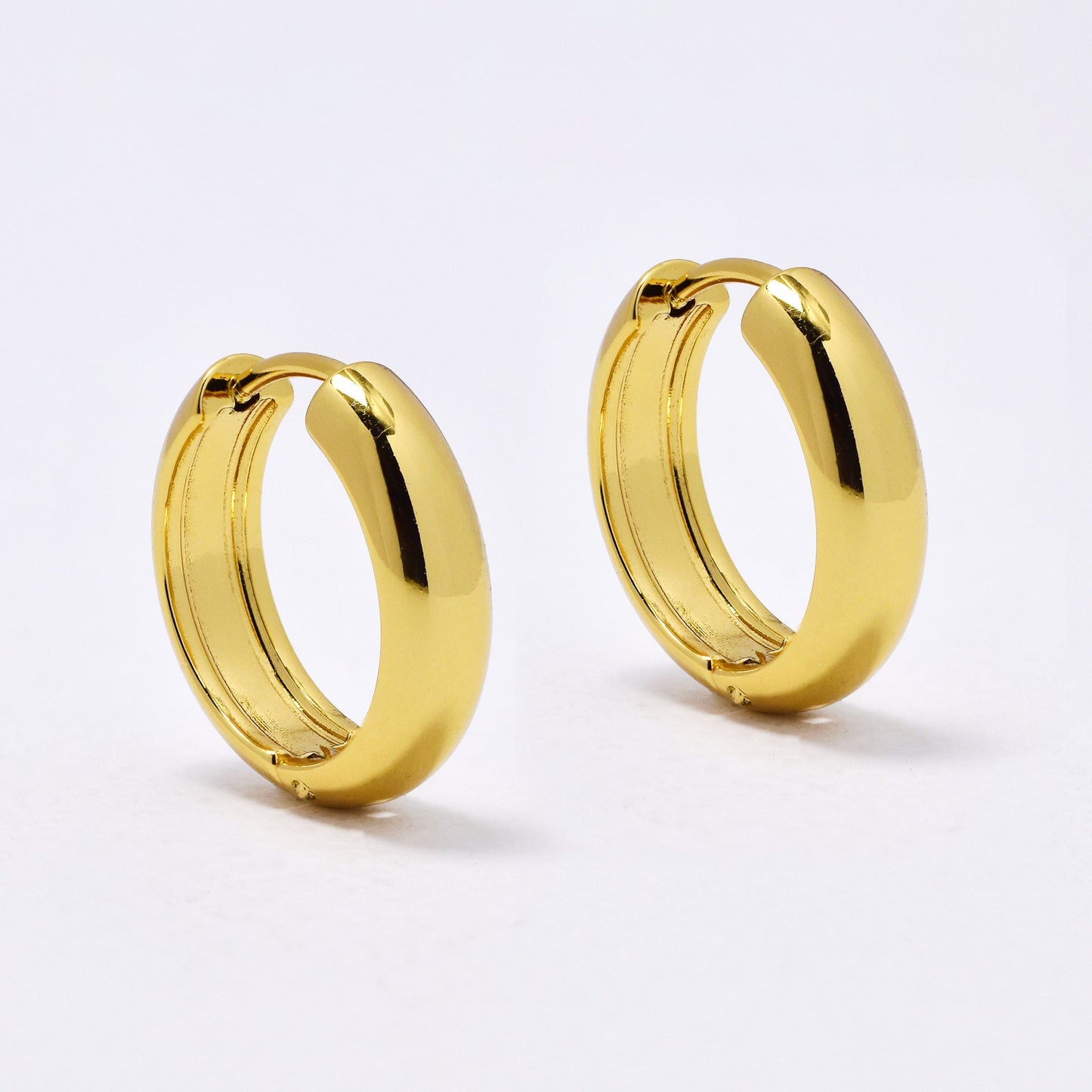 Cassie domed hoop gold earrings