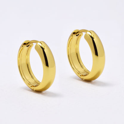 Cassie domed hoop gold earrings