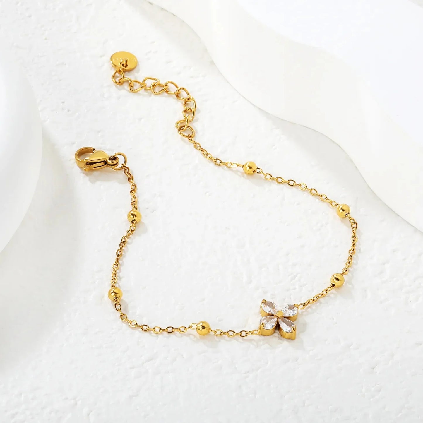 Bloom cubic zirconia flower bracelet