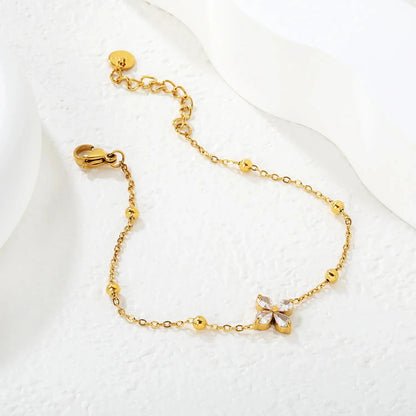 Bloom cubic zirconia flower bracelet