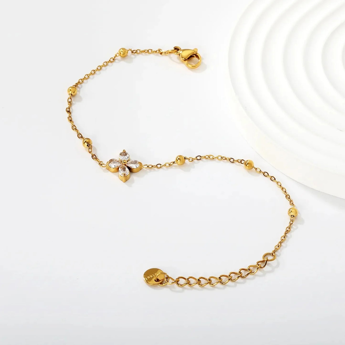Bloom cubic zirconia flower bracelet