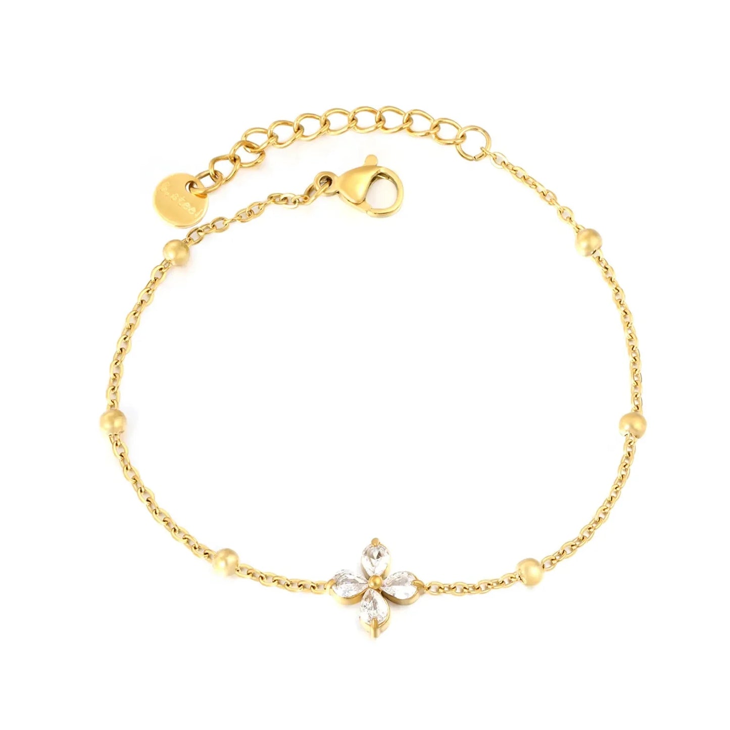 Bloom cubic zirconia flower bracelet