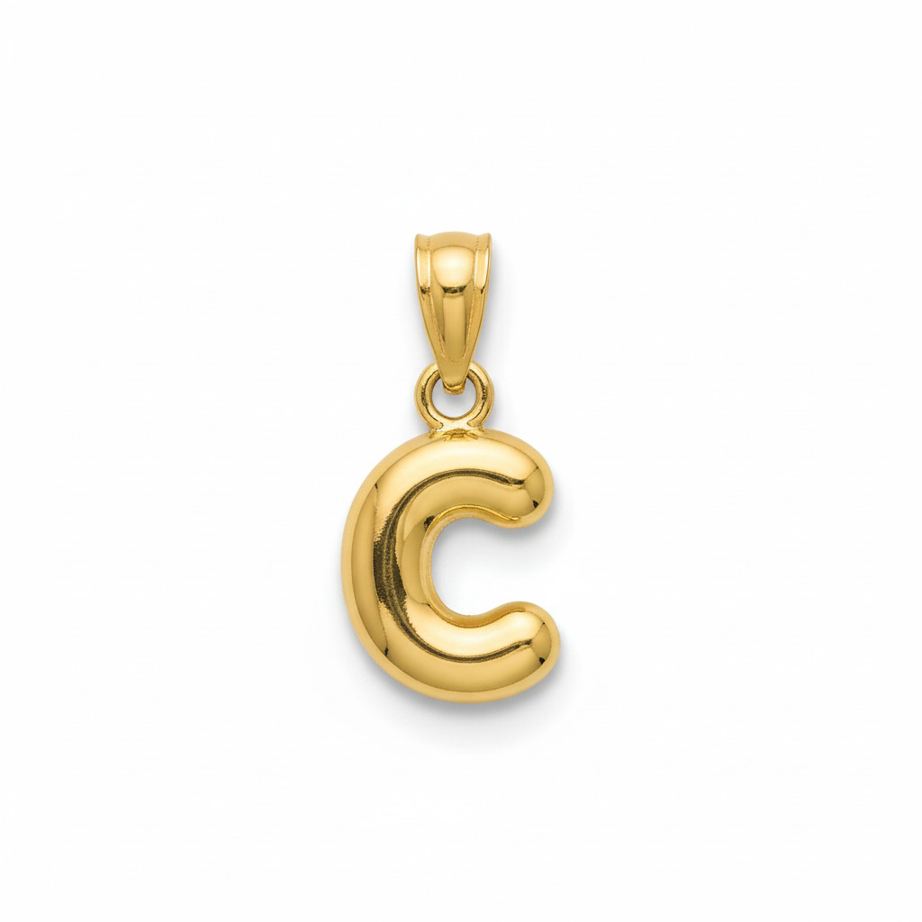 Bubble alphabet charm pendant 5