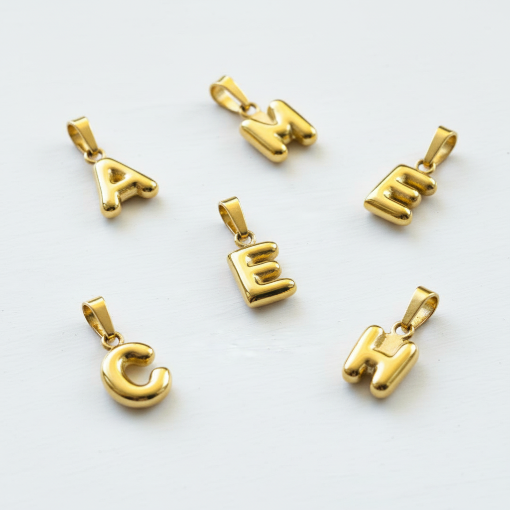 Bubble alphabet charm pendant 6
