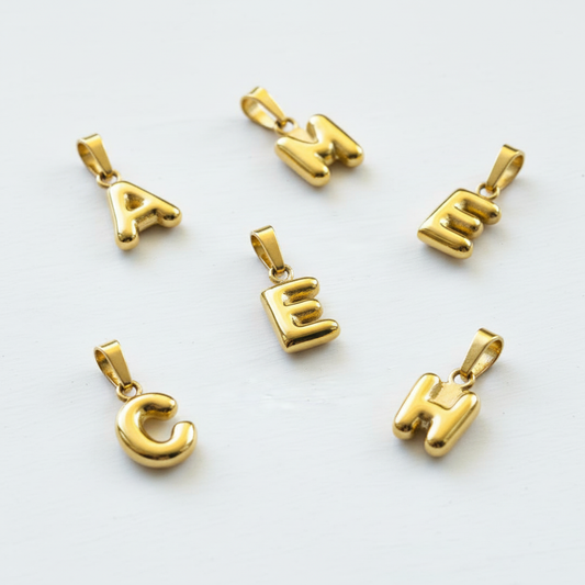 Bubble alphabet charm pendant 6