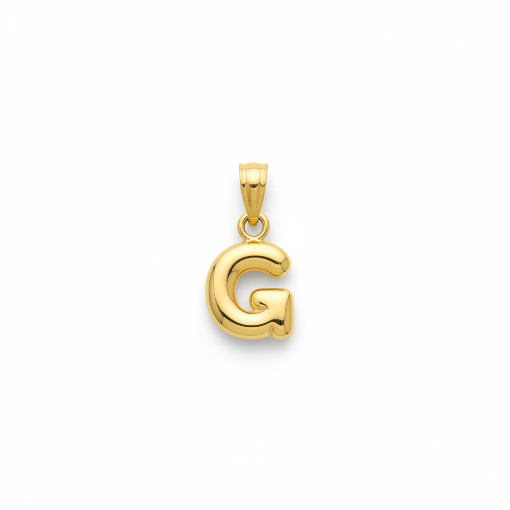 Bubble alphabet charm pendant 8