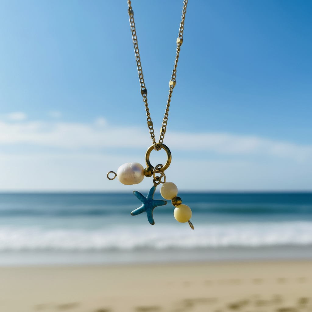 Coastal Wanderer Necklace – Blue Sky, No Hand