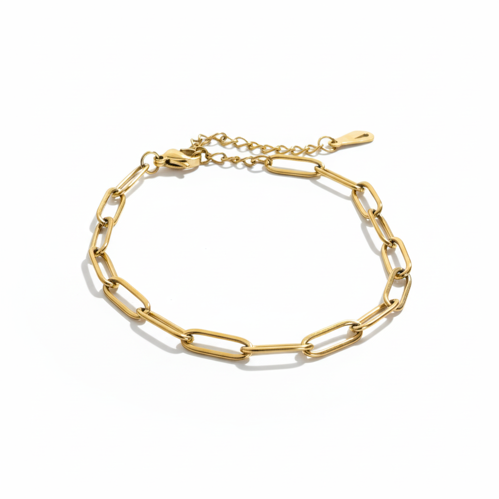 Gold paperclip bracelet product photo