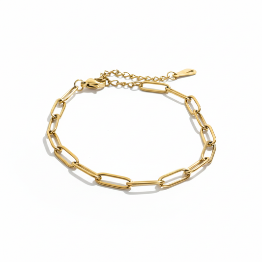 Gold paperclip bracelet product photo