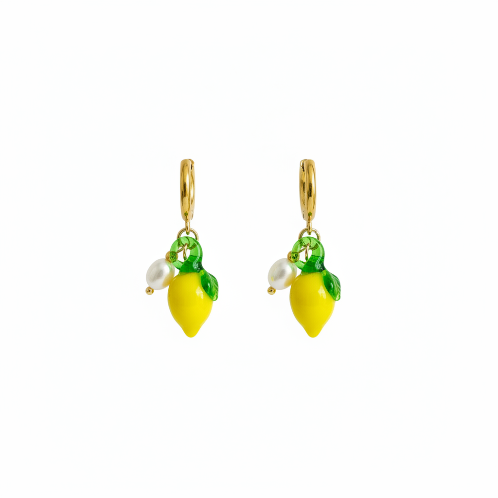 Lemon Drop Earrings – White Background
