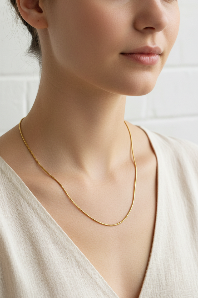 Woman wearing Alexis necklace - lifestyle shot